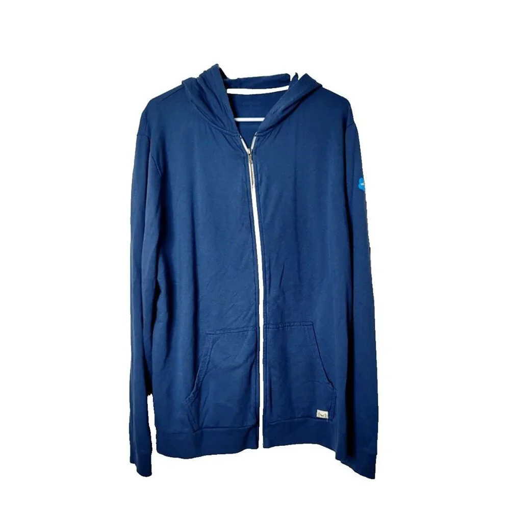 Marine Layer Hoodie XL Mens Zip Up Blue Breathable Casual Comfort Athleisure